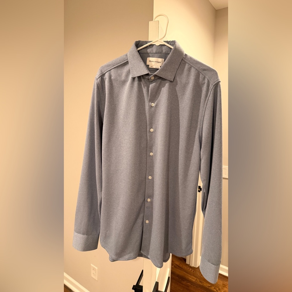Ministry of Supply Men's Apollo Dress Shirt - Blue